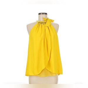 Yellow Tie Front Blouse